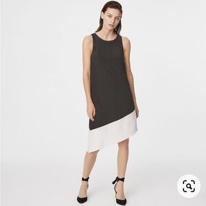 2/$30 Club Monaco Silk Asymmetrical Hem Black and White Sleeveless Dress SZ 6
